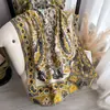 Bufanda Gruesa de Imitación Cachemir para Mujer Invierno Nuevo Jacquard de Contraste Doble Cara Estilo Étnico Retro Flor de Anacardo Chal Exportación