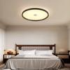 Lámpara de Techo para Dormitorio LED Protección Ocular Redonda Plisada Lámpara para Comedor Estilo Antiguo Medio Color Nogal Salón de Té Lámpara de Estudio