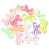 Paquete de 10 cuentas acrílicas de primavera con forma de corazón para niña, transparentes, con lazo chapado en color, para manualidades, cuerda para el cabello, pequeñas cuentas