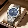 Reloj de pulsera para hombre estilo Royal Oak suizo popular, reloj de cuarzo con correa de acero impermeable y esfera con números arábigos