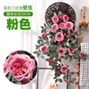 Enredaderas de rosas artificiales Austin, flores falsas para decoración suave de interiores, decoraciones de techo y revestimiento de conductos de aire acondicionado, al por mayor para decoraciones de boda