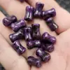 Cuentas sueltas de jade de cuarcita morada con nudo de bambú, cuentas de nudo de jadeíta morada, cuentas para accesorios de joyería DIY