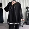 Moletom com Capuz de Lã Espessa Outono/Inverno Transfronteiriço para Homens, Cor Sólida, Corte Solto, Jaqueta Hoodie Versátil