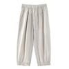 Stock Listo Pantalones de Pijama para Mujer 2026 Nuevo Verano Mezcla de Algodón y Lino Pantalones Cropped Elásticos Casuales Simples Talla Grande Ropa de Casa