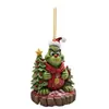 Adorno Navideño del Grinch Verde Monstruo Peludo Adorno para Árbol de Navidad Decoración Navideña Adorno Plano Acrílico Creativo