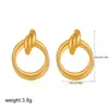 Aretes de Círculo de Oro de 18K, Anillos Dobles Tridimensionales, Aretes Sencillos de Bobina Doble Capa, Aretes Transfronterizos Europeos y Americanos de Amazon