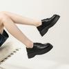 Mocassins Augu Shiden Estilo Britânico para Mulheres, Nova Moda Outono 2026 Salto Grosso Emagrecedor Elegante Sapatos Casuais