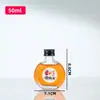 Botella de Bebida Redonda Plana con Patrón Vertical, Botella de Vino de Frutas, Botella de Té de Leche de Moda, Botella de Té Cold Brew, Botella de Jugo, Botella de Vino de Frutas de Vidrio, Botella de Vino Pequeña