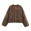 Exportación Transfronteriza Otoño 2025 Nuevo Estilo Europeo y Americano Chaqueta Bomber Bordada con Textura de Gamuza 8372292