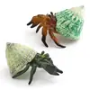 Conjunto de 2 Peças de Figuras Realistas de Caranguejo Eremita  Modelos de Animais Marinhos em PVC Caranguejos com Concha Realistas para Crianças Aprendizado Decorações e Brinquedos de Vida Marinha para Idades