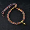 Corda de Mão Thangka Tecida à Mão, Pulseira de Corda Colorida, Pode Ser Pendurada na Mão de Thangka Corda de Mão de Fio de Algodão Enrolado à Mão, Corda de Mão de Reencarnação de Xizang