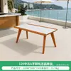 Silla de marco de aleación de aluminio minimalista moderna con respaldo de malla y juego de mesa de comedor de losa de roca, adecuado para restaurantes autoservicio de hotel y uso en exteriores