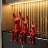 Figura Creativa de Conejo de Orejas Largas para Aliviar el Estrés con Acabado de Alta Gama, Decoración de Lujo Ligero para Sala de Estar, Mueble de TV, Aparador de Vinos, Recibidor y Decoración del Hogar