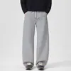 Pantalones casuales Anyang de dobladillo curvo plisado, nuevo de otoño 2026, estilo deportivo americano, holgados, de pierna ancha, con cordón