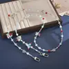 Bolso Bandolera de Cadena de Vidrio con Abalorios de Estrella de Cinco Puntas de Lujo Ligero Cadena de Repuesto Llavero Colgante Lanyard para Teléfono Accesorio de Cadena para Colgar