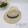 Sombrero de Paja Panama Tejido de Sarga para Hombre de Comercio Exterior de Wenling, con Ala Trasera, Protección Solar y Transpirable