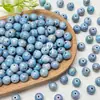 Cuentas de Cristal para Pintura al Óleo Estilo Chino Vintage de Agujero Completo, Cuentas Sueltas, Cuentas de Hilo, Pulseras Hechas a Mano para DIY, Botones para Ropa, Cuentas para Accesorios