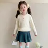 Camiseta base de estilo coreano para niñas con estampado de lunares y helados, nuevo top de moda primavera y otoño 2026 para niñas pequeñas