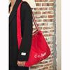 Bolsa Tote de Lona Rayada de Estilo Coreano Estilo Ins Nueva Gran Capacidad Estilo Casual Lazo Hombro Cruzada