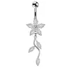 Anillo para el Ombligo Transfronterizo Europeo y Americano Corazón de Melocotón Mariposa Flor Circonita Clavo para el Ombligo Joyería para Piercings Corporales Más Vendida en Amazon