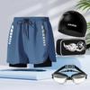 Calções de banho adultos de camada dupla solta anti-constrangimento de secagem rápida calções de banho terno boxer masculino plus size maiô de primavera quente maiô atacado