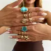 Conjunto de Anéis de Pérolas Irregulares Transfronteiriços Europeus e Americanos para Mulheres, Alto Padrão, Personalizado, Anel Aberto Exquisito, Joias Geométricas Atacado