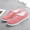 2025 Nuevos Zapatos de Lona de Caña Baja para Estudiante, Zapatos Casuales Planos para Mujer, Zapatos Slip-On Lazy, Zapatos Blancos Venta al por Mayor Dropshipping
