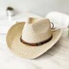 Sombrero de mezclilla occidental de verano para hombre, sombrero de paja con protección solar personalizado para mujer, sombrero de jinete plegable para vacaciones