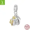 Yinziyun Original Plata de Ley S925 Colgante de Gato y Perro Abrazándose Accesorios Cálido Mascota Pulsera DIY Cuentas