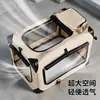 Transportador de mascotas de gran capacidad para todas las estaciones, tela de malla transpirable, mochila portátil para perros, bolsa de hombro individual plegable para perros