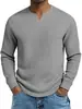 2026 nueva camiseta básica casual de manga larga con cuello en V, corte slim, talla grande para hombre, transfronteriza de primavera y otoño para Amazon