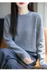 Nuevo suéter de punto para mujer de otoño e invierno, cuello redondo medio alto, top adelgazante y versátil, suéter básico de capa base