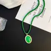 Cadena de Suéter Noble de Lujo Vintage Otoño e Invierno Larga Versátil Verde Ruyi Collar Accesorio de Ropa Colgante Artículo de Tendencia