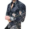 Comercio Exterior Europeo y Americano Camisa Estampada 3D para Hombre Primavera y Otoño Nuevo Estilo Casual de Moda Camisa de Manga Larga para Hombre Talla Grande Camisa Venta al por Mayor