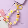 Boneca Desenho Animado Fofa Corrente de Celular DIY Chaveiro Contas Pintadas à Mão Corrente para Pendurar Capa de Celular Cordão para Celular Pingente de Bolsa