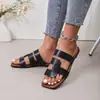 Pantuflas Planas para Mujer para Usar en Verano, Nuevo Estilo 2026, Versátiles, Cómodas, Casuales, de Suela Suave, Sandalias Romanas de Playa para Vacaciones