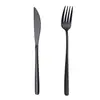 Juego de cuchillo para bistec, tenedor y plato estilo europeo, plato llano estilo occidental, vajilla de moda para el desayuno, plato para uso doméstico, plato creativo con líneas negras