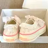 Zapatos planos de lona de caña baja 2026 nuevo estilo pastoral primavera-verano zapatos casuales florales zapatillas coreanas con ribete de encaje