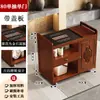 Mesa de Té Móvil, Mesa de Té Pequeña para Uso Doméstico, Nuevo Juego de Té Kung Fu Estilo Chino, Tetera Integrada, Gabinete de Té, Carrito de Té, Mesa de Té