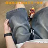 Pantalones Cortos de Mezclilla con Patrón de Cielo Estrellado para Hombre Verano Delgados Moda Americana de Calle Marca Sueltos Pierna Ancha Rectos de Longitud Media