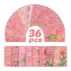 Tarjetas de Felicitación con Paisajes Florales Rosas Set de 36 Piezas, Material para Diario Estilo Ins, Decoración de Pared, Tarjetas de Recuerdo de Nuevo Diseño