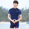 Traje de baño de dos piezas para adolescentes, top de manga corta, bañador de manga larga, conjunto de traje de baño para hombre con protección solar, equipo completo de natación