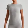 Top de yoga ajustado de manga corta para mujer transfronterizo, camiseta deportiva casual de secado rápido para correr y fitness 2009