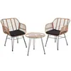 Mesas e Cadeiras Personalizadas para Exterior, Mesas e Cadeiras de Rattan para Pátio, Móveis de Jardim para Exterior, Conjunto de Cadeiras de Rattan para Lazer em Varanda Exterior