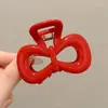 Pinza de tiburón negra en forma de corazón para recogido, elegante pinza para el pelo floral para la parte trasera de la cabeza, gran accesorio para el pelo de pinza de garra estilo nuevo 2026