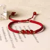 Mesmo Estilo do Livro Vermelho Cordão de Mão da Paz para Casal de Ágata Estilo Ins Simples Pulseira Versátil Branca Pulseira de Presente para Estudantes