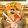 Buquê Mini de Lã Tricô Lembrança Flores Artificiais Feito à Mão Girassol Puff Presente Atacado Flores Falsas Transfronteiriças