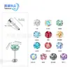 Aretes de Aleación de Titanio F136, Cartílagos Piercing Genuinos de Swarovski, Piercings de Labio, Joyería Piercing de Espiral Interna con Base Plana