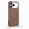 Capa Magnética para Celular com Padrão Tecido Adequada para Apple 17 Pro Max, Tendência 16, Dissipação de Calor 15, Respirável 14, Cobertura Total 11, Laranja