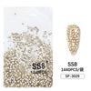 1440 piezas de pedrería de fondo plano para arte de uñas no se caen fondo diamante austriaco fondo plateado champán redondo vidrio diamante flash decoraciones para uñas